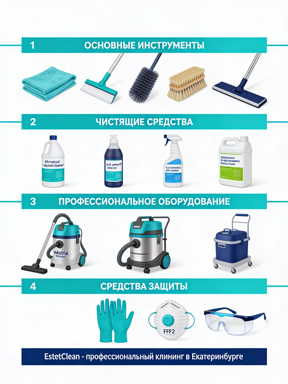 Инструменты и химия для безупречной уборки после строительства